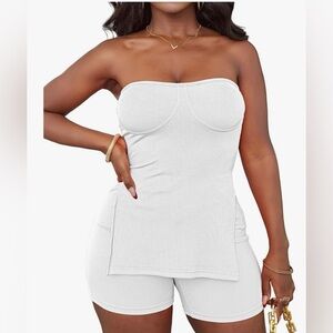 Women's White Short set